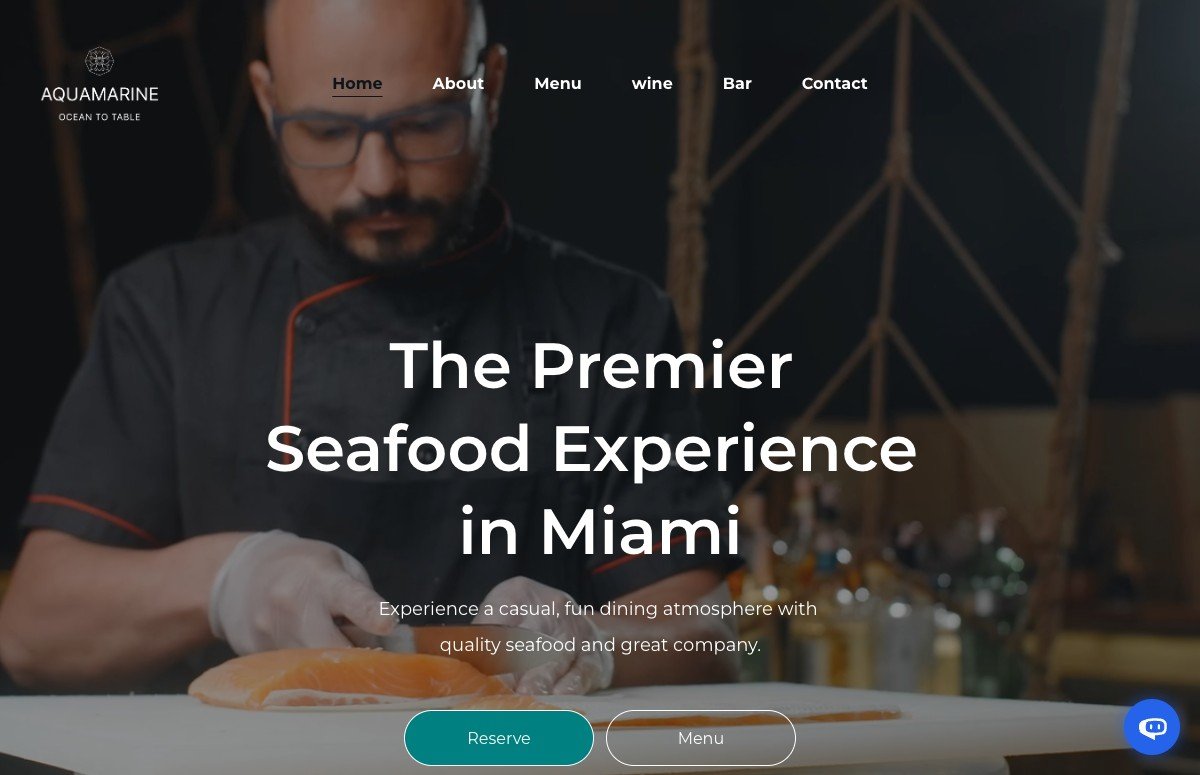 Aquamarine website hero
